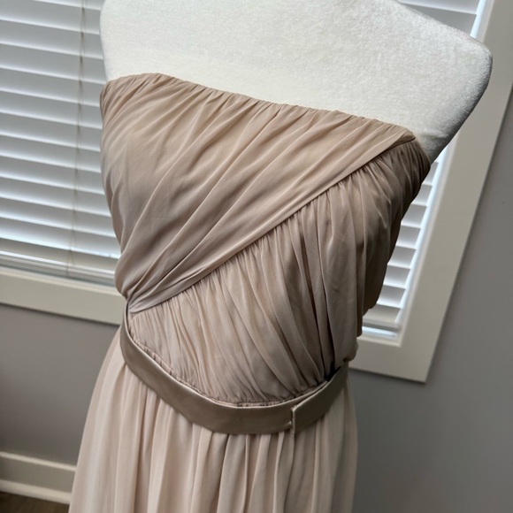 DESSY COLLECTION Nude Strapless Dress Bridesmaid Prom - Picture 3 of 10